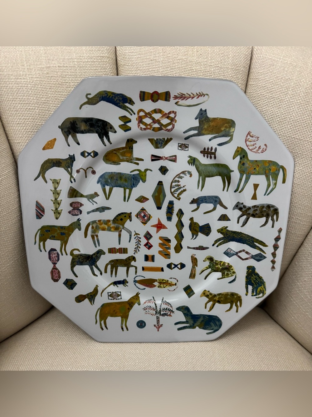 Rose de Borman For Anthropologie "Puzzlewood" Collection 11.25" Dinner Plate